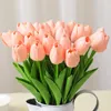 الزهور الزخرفية 10/5pcs 35 سم tulp bloem kunstmatige boeket pe schuim nep voor huwelijksceremonie thuis tuin