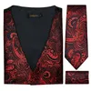 Men's Vests Silk Formal Dress Suit Vest Tie Set for Wedding Male Satin Burgundy Red Waistcoat Sleeveless Jacket Casual Top 230217