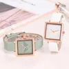 Relógios de pulso Luxury Woman's Square Watch Belt Cartoon Butterfly Dial Dial Quartz Presente Relogio Feminino Montre Homme Dropship B4