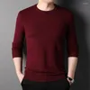 Sweaters masculinos Primavera Autumn Wool Men's Luxury Round Collar Manga Longa Male Pullover Simples 3xl