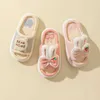 Slipper Spring and Autumn Cute Children Linen Breattable Non-halp Bekväm mjuk tjock tecknad tofflor Hemflickor Boys Shoes W0217