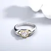 Klusterringar Japan och Sydkorea Ins Sterling Silver S925 Geometric Diamond Niche Classic Light Luxury Temperament Ring Female