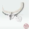 T Designer Herz Anhänger Tag Perle Halskette Armband Diamant Ohrstecker Frauen Luxusmarke Schmuck Klassische Mode 925 sterll296b