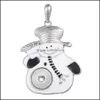 Charms Crystal Snowman Snap Button Accessory Jewelry Diy 18 -миллиметровое имбирное ожерелье для женщин рождественские подарки доставка Findi Dh7h4