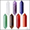 Stone Fashion Chakra Natural Hexagon Prism Shape Aventurine Rose Quartz Charm voor sieraden maken Dhseller2010 Drop Delivery DH2XS