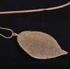 Kedjor Naturligt True Leaf Gold-Plated Long Necklace of Europe och Amerika direkt enkel tröja kedja med personlighet