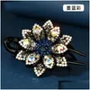 Auto DVR Hair Clips Barrettes Rhinestone Flower Duckbill Claws Vintage Accessoires Vrouwen Girls Shinning Hairspin Ponytail Hoofdtooi DR DHS8X