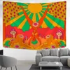 Tapeçarias vintage sol tapeçaria parede pendurado boho psicodélico místico bruxaria 80s tarô hippie decoração de casa pano de fundo tecido