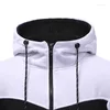 Sweats à capuche pour hommes Zipper Hooded Mens Casual Sports Sweat Fashion Contrast Stitching Design