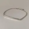 Anklets Cuban Link dla kobiet w łańcuchu stóp Biżuteria Prezent Minimalistyczny długi bar srebrne akcesoria pulseras para tobillo