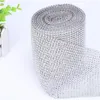 Fiori decorativi 1 pz 900 cm 12 cm Bling Diamond Mesh Trim Wrap Cake Roll Nastri di cristallo con strass Regalo di anno di Natale Decorazioni di nozze