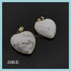 Charms Rose Quartz Opal Tigers Eye Piedra natural Pendum Heart Colgantes para collar Pendientes Fabricación de joyas Drop Delivery Hallazgos C Dh5Kc