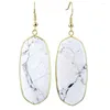 Boucles d'oreilles FYSL couleur or jaune clair forme ovale oeil de tigre pierre goutte pour femmes bijoux Agates rouges