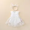 Fille robes bébé robe vêtements d'été enfants princesse robe de mariée vêtements jumeaux ensemble 0 1 an anniversaire Vestido Infantil