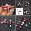 Navel Bell Button Rings Acrylic Ball Stainless Steel Bar Belly Ring Banana Fashion Body Jewelry Ear Piercing Cartilage Drop Dhgarden Dheru