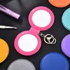 Keychains Double-Sided Dirt-resistant Pu Leather Pendant Gifts Makeup Mirror Small Round Keychain Folding Pocket