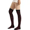 Chaussettes longues en coton pour femmes, à la mode, amusantes, 3D, unisexes, au-dessus du genou, Halloween, noël, dessin animé, cadeau, hauts de cuisse