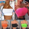 Koszulki bez rękawów damskie krótkie bluzki damskie fluorescencyjny zielony Off ramię kamizelka zakrętka tubki biustonosz Bralette Bandeau Stretch bezszwowe biustonosze gorset Party