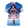 Men's T Shirts Jumeast 3D Anime Date A Live Printed T-shirty Summer Casual Short Sleeve T-Shirts For Men Cartoon Youthful Vitality