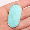 قلادة قلادة 1pcs المستطيل الطبيعي damation jaspers pink aventurine amazonite Stone for Necklace Opring Jewelry Making Size 23 × 43 ملم