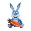 Easter Party Inflatables Bunny with LED Lights Spring Event Outdoor Yard Blow Up Decorations