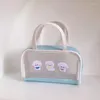 Kosmetiska väskor kawaii mesh transparent väska söt björn rese tvätt skönhet förvaring fodral blyertspennor påse stationer wy153