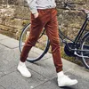 Garnitury męskie Blazers Wysokiej jakości 2023 mężczyzn 93% bawełniany wygodne długie spodnie młody człowiek inteligentny swobodny retro super brązowy czerwony ciemnoniebieski fa
