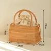 Evening Bags Casual Rattan Box Straw Wicker Woven Women Handbags Handmade Shoulder Summer Beach Famade Bag