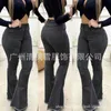 2023 vente chaude femmes jean couleur unie Denim pantalon Slim Fit Sexy taille haute trompette pantalon femmes pantalon Xxl Xxxl