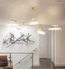 Hangende lampen moderne led kroonluchters metaal goud binnenverlichting voor woonkamer glans hangende