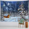 Tapisseries Peinture à l'huile Scène de Neige Tapisserie Murale Suspendue Arbre de Noël Paysage Naturel psychédélique sorcellerie esthétique Chambre décor à la Maison