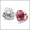 CLASPS HOOKS PHOOCHSALE Fashion Heart Rhinestone Ginger Snap Button Speckla smycken Fynd Kvinnor M￤n R￶d bl￥ Pink Zircon Charms 18 Dhior
