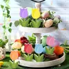 Tiered Tray Garden Decoration Tulip Flower Easter New Year Dining Room Table Decoration Tulip Easter Wooden Tulips Ornament Tulipanes De Madera De Pascua