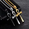 Pendant Necklaces 12Pcs Men & Women Fashion Egyptian Life Symbol Necklace Simple Classic Cross Guardian Jewelry Religious Gift