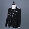 Men's Suits Blazer 2023 Male Singer's Lens Performance Suit Men's Chorus Black Casual Stage Costume