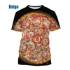 T-shirts pour hommes T-shirt à col rond à manches courtes pour hommes Casual Hip-hop Summer Fast Food 3D Imprimé XS-5XL