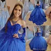 Vintage bleu royal princesse Quinceanera robes dentelle appliques perlée chérie à lacets corset dos doux 16 robes robe de bal BC9708