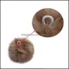 Key Rings Imitation Rex Rabbit Fur Plush Keychain Bag Cartoon Pendant Cone Car Hair Ball Accessories Keychains 8Cm Drop Delivery Jewe Dhh1M
