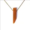 Pendant Necklaces Natural Stone Strip Bar Roses Quartz Amethyst Crystal 18K Gold Stainless Chain Necklace For Women Carshop2006 Drop Dhxyi