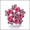 Chiusure Ganci All'ingrosso Trendy Cristallo Strass Fiore Bottoni a pressione Chiusura 18Mm Metallo Decorativo Zircone Pulsante Charms Per Fai Da Te Snap Dhiev