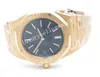 Men's Super Zff Zf Factory Top Edition Miyota 9015 Modded Caliber 2121 39mm 18K Rose Gold Plated Solid Rostfri Blue Checkered Dial Idployant Clasp armbandsur