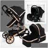 Strollers Mtifunctional 3 in 1 Baby Stroller High Landscape Folding Carriage Gold Newborn1 Drop Delivery Kids Maternity Strollers Dhv7f