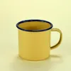 Cups Saucers 2pcs Enamel Mugs Vinatge Color Water Heat-resistant Small Coffee