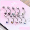 Eyebrow Jewelry Piercing 16G Ball Banana Ring Labret Bars Hypoallergenic Surgical Steel Body Drop Delivery Dhgarden Dhjgi