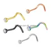 Naso Anelli Borchie Cerchio a forma di L Acciaio inossidabile Vite Osso Narice Body Piercing Gioielli per donna Uomo India Pin Stud Drop De Dhgarden Dhroo