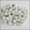 Charms Natural Stone Round Ball Pendant Opal Pendants Chakras Gem Fit Diy Earrings Necklace Making Assorted Drop Delivery Jewelry Fi Dhlhf