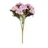 الزهور الزخرفية 1 حفنة زهرة اصطناعية سهلة الرعاية محاكاة روز 5 فوركس ترتيب DIY