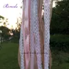 Banner Flags est 50/20/10pcs/lot Pink jute lace wedding Ribbon Wands with big sliver Bells for wedding party 230217