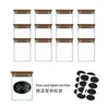 Storage Bottles Glass Jar With Bamboo Lid Spice Jars Set Of 12 Food Containers For Home Kitchen