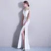 Etnik Giyim Uzun Robe Giysileri Gelin Cheongsam Oryantal Kadınlar Düğün Qipao Parti Elbise Moda Çin tarzı Zarif